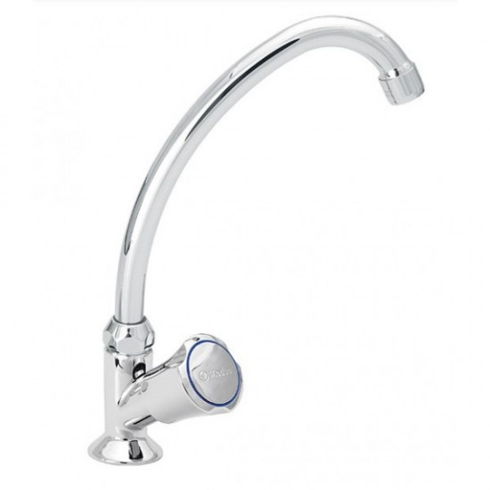 Μπαταρία Κουζίνας Νεροχύτη 180mm Επικαθήμενη Μονή  Μισόστροφη 00-4408 Corona Modea Χρωμέ