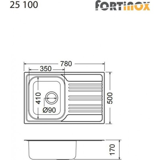 Νεροχύτης Ένθετος Fortinox Valley 25100-110 78x50 Inox Σατινέ Νεροχύτης Ένθετος Fortinox Valley 25100-110 78x50 Inox Σατινέ