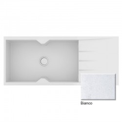 Νεροχύτης Γρανιτένιος Sanitec Ultra Granite 817 116 1B 1D (116x50) Bianco (Λευκό) Βαρέως Τύπου με 1 Μεγάλη Γούρνα και Μαξιλάρι