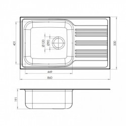 ΝΕΡΟΧΥΤΗΣ ΑΝΟΞΕΙΔΩΤΟΣ ΕΝΘΕΤΟΣ FORTINOX VALLEY 25185-112 ΣΑΓΡΕ 86X50