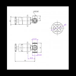 Μίκτης Εντοιχισμού Αναμεικτική La Torre Elle Cross Antique Brass 38300-221