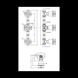 Μπαταρία Εντοιχισμού 3 Οπών La Torre Elle Cross Antique Brass 38289-221 Με Εκτροπέα