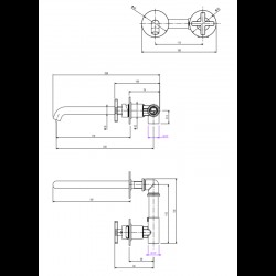 Μπαταρία Νιπτήρα Εντοιχισμού Αναμεικτική La Torre Elle Cross Antique Brass 38032-221 