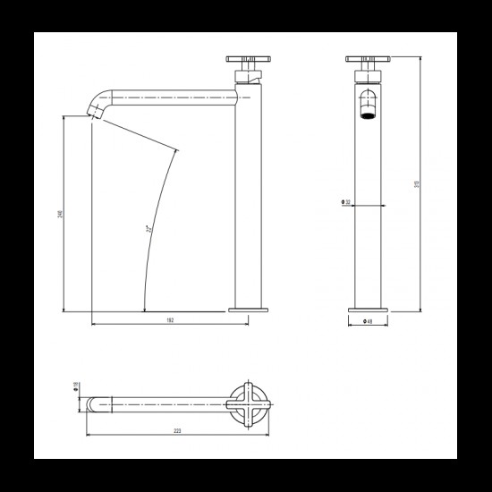 Μπαταρία Νιπτήρα Ψηλή Αναμεικτική La Torre Elle Cross Inox 38016-110 Με Βαλβίδα clic-clac Μπαταρία Νιπτήρα Ψηλή Αναμεικτική La Torre Elle Cross Inox 38016-110 Με Βαλβίδα clic-clac