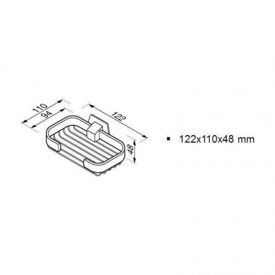 Σαπουνοθήκη Μπάνιου Geesa Standard Hotelia 12,2x9,4 εκ. Ορειχάλκινη 5139 Χρωμέ