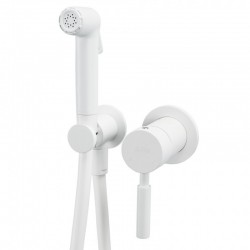 Εντοιχισμένος Μίκτης Ορειχάλκινος Με Ντουζάκι Για Μπιντέ La Torre Flush Mix 12211-300 Λευκό Ματ