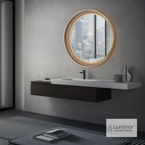 Φωτιζόμενος Καθρέπτης Μπάνιου Led Luminor Eclipse 82 Με Μεταλλικό Πλαίσιο ECL82 Bronze 