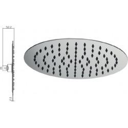 Ανοξείδωτος κώδωνας Ντουζ Modea Slim Φ25cm 00-3119 Χρωμέ