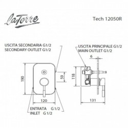 Εντοιχισμένος Μίκτης 2 εξόδων La Torre New Tech 12050R-110 Inox