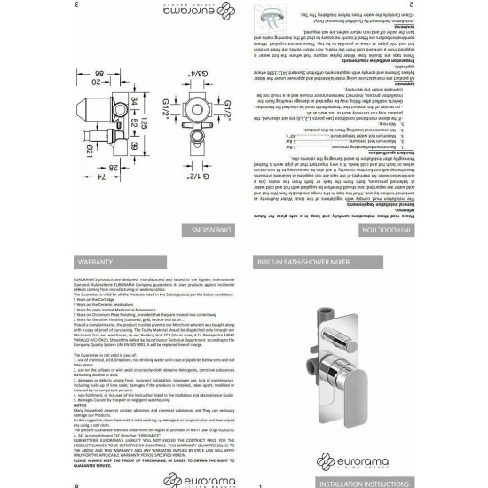 Εντοιχισμένος Ορειχάλκινος Μίκτης Μπάνιου 2 εξόδων Eurorama Quadra 144030SL-400 Black Matt (Μαύρο ματ) Εντοιχισμένος Ορειχάλκινος Μίκτης Μπάνιου 2 εξόδων Eurorama Quadra 144030SL-400 Black Matt (Μαύρο ματ)