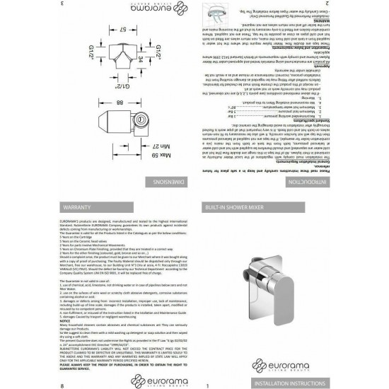 Εντοιχισμένος Μίκτης Ορειχάλκινος 1 Εξόδου Eurorama Quadra 144055SL-400 Black matt (Μαύρο Ματ) Εντοιχισμένος Μίκτης Ορειχάλκινος 1 Εξόδου Eurorama Quadra 144055SL-400 Black matt (Μαύρο Ματ)