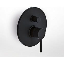 Εντοιχισμένος Ορειχάλκινος Μίκτης Μπάνιου 2 εξόδων -Eurorama Tonda 145030-400 Black Matt (Μαύρο Ματ)