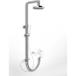 Στήλη Ντους Eurorama 51400R-100 Ορειχάλκινη Χρωμέ με Κολώνα Ρυθμιζόμενου Ύψους 83-144 εκ. για Σύνδεση με Μπαταρία Λουτρού ή ντουζ με Στρόγγυλη κεφαλή Φ20 εκ. 