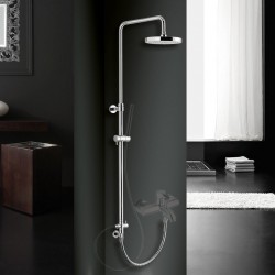 Στήλη Ντους Eurorama Ρυθμιζόμενου Ύψους για Σύνδεση με Μπαταρία Λουτρού ή ντουζ 51400R-400 Μαύρο