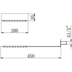 Εντοιχιζόμενη κεφαλή Praxis Inox Χρωμέ CFT801 Επιτοίχια 45x20 εκ.
