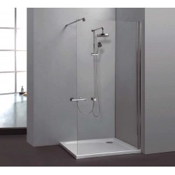 Διαχωριστικό Πάνελ Ντουζιέρας Tema Free 120X195 cm Εφαπτόμενο σε Τοίχο 8mm Nanotechnology Διάφανo Με Χρωμέ Πλαίσιο