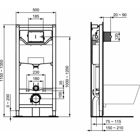 Εντοιχιζόμενο καζανάκι Prosys 120 R009467 Ideal Standard Βαρέως Τύπου Εντοιχιζόμενο καζανάκι Prosys 120 R009467 Ideal Standard Βαρέως Τύπου