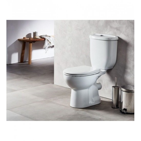 Λεκάνη Δαπέδου Creavit PA310 Pitta Πισωστόμια Πορσελάνης Λευκή με Καζανάκι και Κάλυμμα Duroplast Soft Close