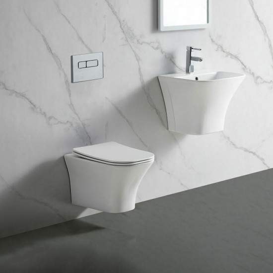 Λεκάνη Kρεμαστή Λευκή με Kάλυμμα Slim Soft Close Bianco Ceramica Delia DL11000SC-300 Λεκάνη Kρεμαστή Λευκή με Kάλυμμα Slim Soft Close Bianco Ceramica Delia DL11000SC-300