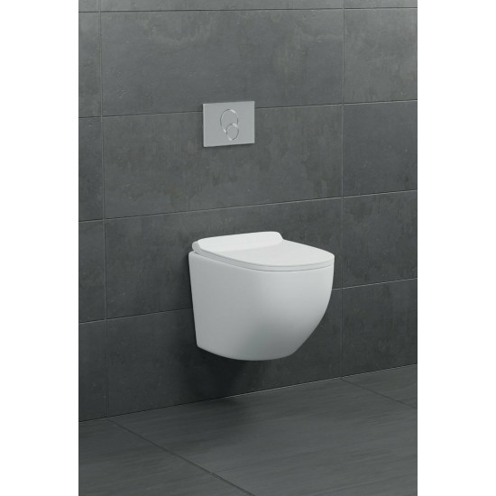 Λεκάνη Κρεμαστή  Zara Soft Close Line Γυαλιστερή Λευκή 52 εκ. με Κάλυμμα Αντιβακτηριακό Thermoplast slim Soft Close Πορσελάνης 