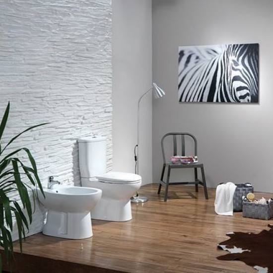 Λεκάνη Δαπέδου Creavit PA310 Pitta Πισωστόμια Πορσελάνης Λευκή με Καζανάκι και Κάλυμμα Duroplast Soft Close