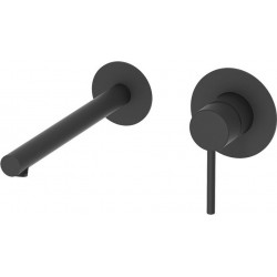 Εντοιχισμένη Μπαταρία Νιπτήρα Αναμεικτική Ορειχάλκινη Eurorama Tonda 145904-400 Black Μatt (Μαύρο Ματ)