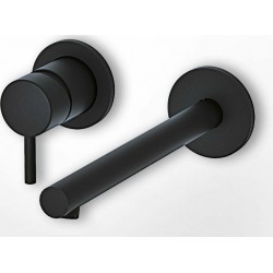 Εντοιχισμένη Μπαταρία Νιπτήρα Αναμεικτική Ορειχάλκινη Eurorama Tonda 145904-400 Black Μatt (Μαύρο Ματ)