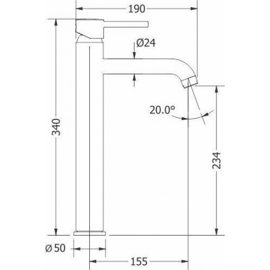 Μπαταρία Νιπτήρος Modea Etna Plus Ψηλή 00-7005/1W Λευκή Ματ Μπαταρία Νιπτήρος Modea Etna Plus Ψηλή 00-7005/1W Λευκή Ματ