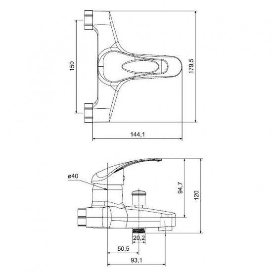 Μπαταρία Λουτρού Versus Χρωμέ με Tηλέφωνο, Επίτοιχο Στήριγμα Τηλεφώνου και Σπιράλ 1,5m