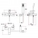 Μπαταρία Λουτρού Eurorama Quadra 144210-400 Black matt (Μαύρο Ματ) με Tηλέφωνο Anticalcare Μαύρο, Επίτοιχο Στήριγμα Τηλεφώνου Μαύρο και Άθραυστο Σπιράλ Μαύρο 1,5m