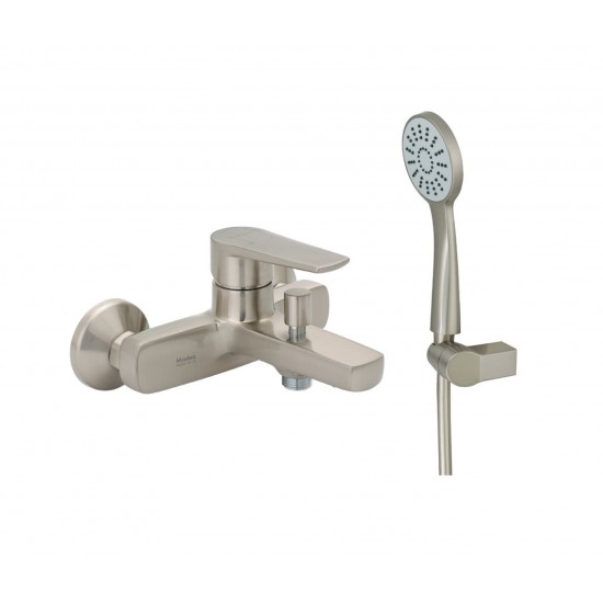 Μπαταρία Λουτρού Αναμεικτική Modea Optima Vivid Total Brushed Nickel 00-2562 με Tηλέφωνο Brushed Nickel, Επίτοιχο Στήριγμα Τηλεφώνου Brushed Nickel και Άθραυστο Σπιράλ 1,5m Brushed Nickel Μπαταρία Λουτρού Αναμεικτική Modea Optima Vivid Total Brushed Nickel 00-2562 με Tηλέφωνο Brushed Nickel, Επίτοιχο Στήριγμα Τηλεφώνου Brushed Nickel και Άθραυστο Σπιράλ 1,5m Brushed Nickel