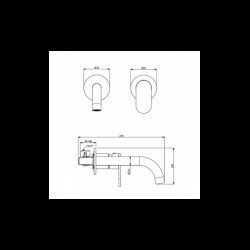 Εντοιχιζόμενη μπαταρία νιπτήρα Armando Vicario Slim 500045-405 Black Chrome