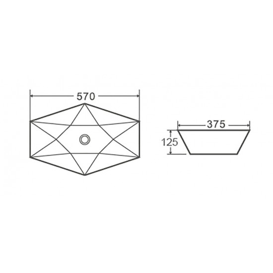 Νιπτήρας Μπάνιου LT1138 Επικαθήμενος 57Χ37,5Χ12,5 cm