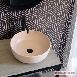 Επικαθήμενος Νιπτήρας Πορσελάνης 39x39cm Scarabeo Glam 1807-810 Ροζ