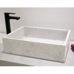 Νιπτήρας Μπάνιου Τεχνητής Πέτρας Λευκός Ματ Tema Rock 52x38 Επικαθήμενος χωρίς Οπή για Βρύση και χωρίς Τρύπα υπερχείλισης από Ορυκτά και Ρητίνες 