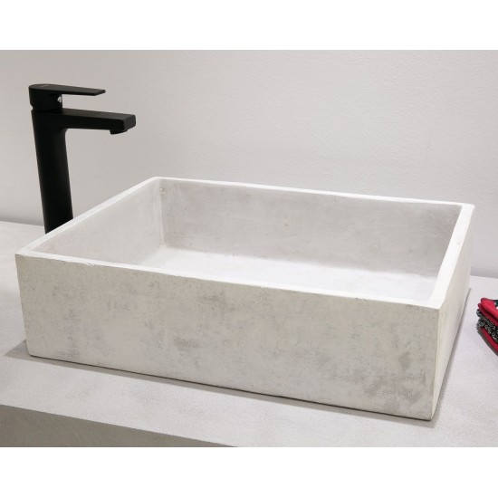 Νιπτήρας Μπάνιου Τεχνητής Πέτρας Λευκός Ματ Tema Rock 52x38 Επικαθήμενος χωρίς Οπή για Βρύση και χωρίς Τρύπα υπερχείλισης από Ορυκτά και Ρητίνες 