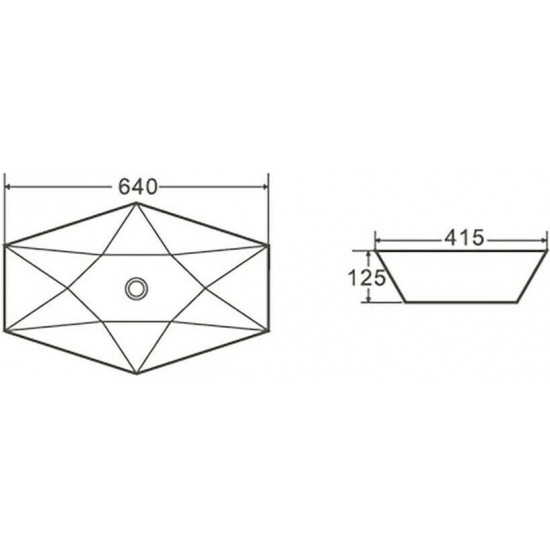 Νιπτήρας Μπάνιου LT1139 Επικαθήμενος 64Χ41,5Χ12,5 cm Νιπτήρας Μπάνιου LT1139 Επικαθήμενος 64Χ41,5Χ12,5 cm