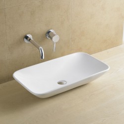 Επικαθήμενος Νιπτήρας Πορσελάνης 70x40cm Λευκός Ceramita F617