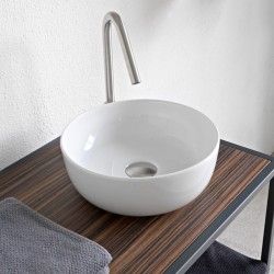 Επικαθήμενος Νιπτήρας Πορσελάνης 39x39cm Scarabeo Glam 1807-300 Λευκός Κυκλικός