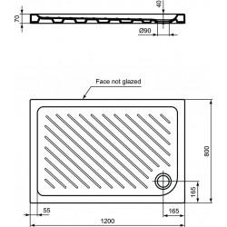 Ντουζιέρα Ορθογώνια Ideal Standard Sevafresh W839001 120X80Χ7 cm