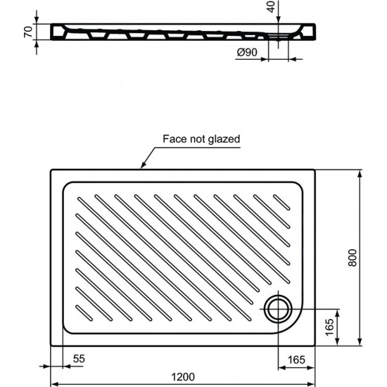 Ντουζιέρα Ορθογώνια Ideal Standard Sevafresh W839001 120X80Χ7 cm Ντουζιέρα Ορθογώνια Ideal Standard Sevafresh W839001 120X80Χ7 cm