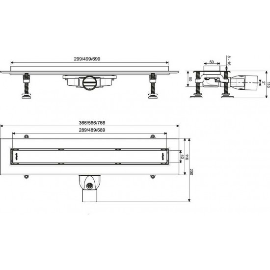 Κανάλι Ντουζiέρας Σιφών Wirquin Venisio Slim VS500-401 50cm Ανοξείδωτο Μαύρο Κανάλι Ντουζiέρας Σιφών Wirquin Venisio Slim VS500-401 50cm Ανοξείδωτο Μαύρο