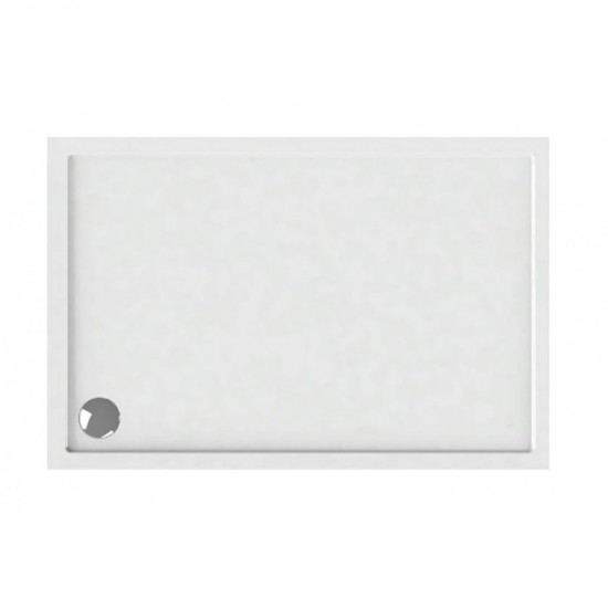 Ντουζιέρα Ορθογώνια Karag New Flat 10 80X130 Λευκή Ακρυλική