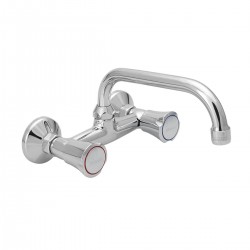 Μπαταρία Νεροχύτη Τοίχου Άνω Ροής Μισόστροφη 00-4402 Corona Modea Χρωμέ