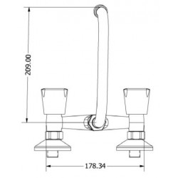 Μπαταρία Νεροχύτη Τοίχου Άνω Ροής Μισόστροφη 00-4402 Corona Modea Χρωμέ
