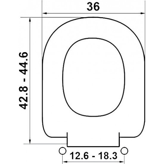 Κάλυμμα Λεκάνης Duroplast Elvit 0086 Passepartout Λευκό 42,8-44,6 Χ 36 εκ.