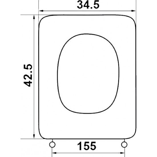 Κάλυμμα Λεκάνης Duroplast Elvit 0174 Pella-Conca 42,5Χ34,5 εκ.
