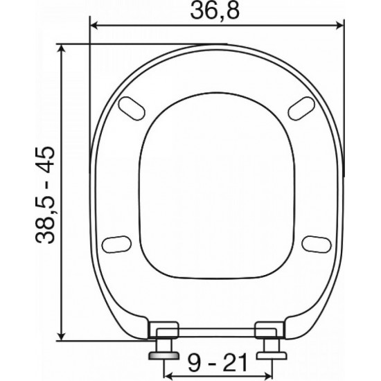Κάλυμμα Λεκάνης Duroplast Elvit Connect 0184 Soft Close (38.5-45) x 36,8 cm