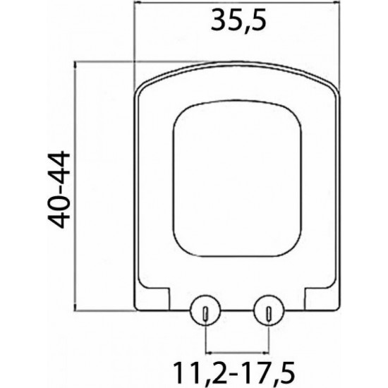 Κάλυμα Λεκάνης Duroplast Elvit 0403 Soft Close Universal Quadro (40-44) x 35,5 cm