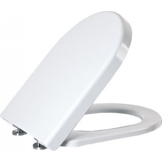 Κάλυμμα Λεκάνης Duroplast Λευκό Soft close Capri 58-50336 Viospiral 42,8-45,4Χ35,6